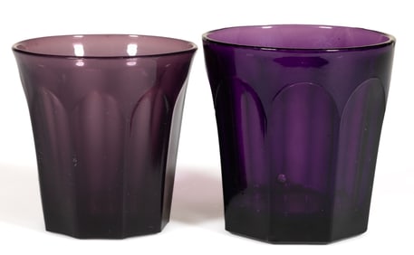 ASSORTED PRESSED FLUTE TUMBLERS, LOT OF TWO