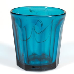 PRESSED FLINT GLASS EIGHT-FLUTED TUMBLER
