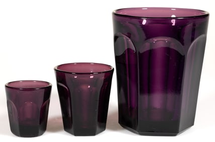 PRESSED SIX-FLUTED TUMBLERS / TASTERS, LOT OF THREE