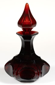 BLOWN-MOLDED PANELLED HORIZONTAL OVALS COLOGNE BOTTLE
