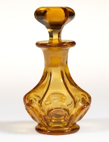 BLOWN-MOLDED OVAL PANELLED FRAMES PERFUME / SMALL COLOGNE BOTTLE