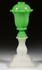 PRESSED ACANTHUS LEAF WHALE OIL / FLUID STAND LAMP