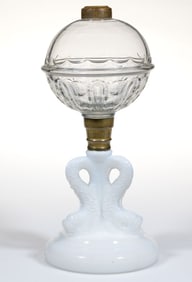 DOLPHIN STEM BASE WITH TRIPLE PEG AND LOOP FONT KEROSENE STAND LAMP