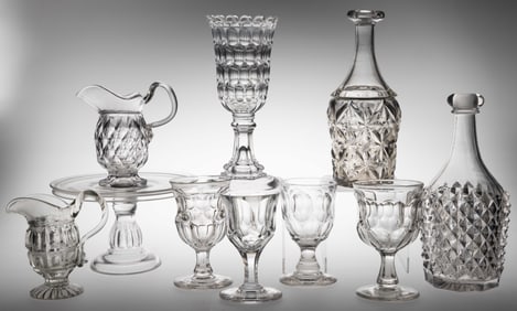 ASSORTED EAPG TABLE ARTICLES, LOT OF TEN