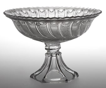 PRESSED LACY PEACOCK EYE DEEP BOWL COMPOTE
