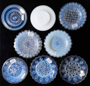 LEE/ROSE NO. 285 (THREE), 311 (TWO), 322, 334-A, AND 388 CUP PLATES, LOT OF EIGHT