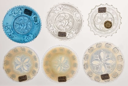 LEE/ROSE NO. 440, 440-B, 449, 458-A, 459-B, AND 459-Q CUP PLATES, LOT OF SIX