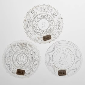 LEE/ROSE NO. 563, 566-B, AND 568 CUP PLATES, LOT OF THREE