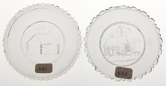 LEE/ROSE NO. 591 AND 592 CUP PLATES, LOT OF TWO