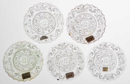 LEE ROSE NO. 610-A (THREE), 610-C (TWO), 619 (TWO), 619-A, 625, AND 632 (TWO) CUP PLATES, LOT OF 11