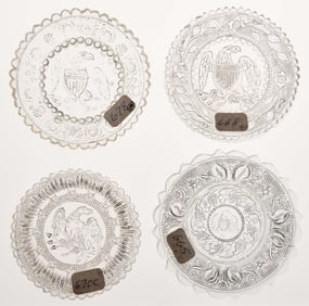 LEE/ROSE NO. 665, 668, 670-C, AND 678 CUP PLATES, LOT OF FOUR