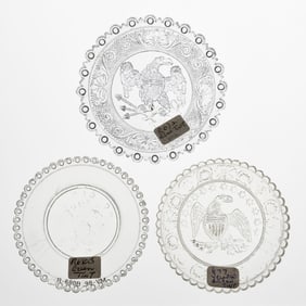 LEE/ROSE NO. 672, 677, AND 680-B CUP PLATES, LOT OF THREE