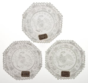 LEE/ROSE NO. 677-F AND 677-G (TWO) CUP PLATES, LOT OF THREE