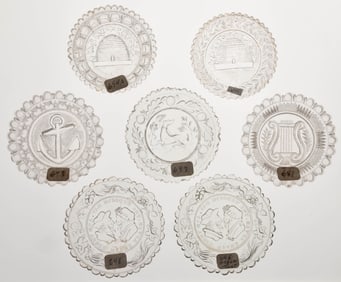 LEE/ROSE NO. 691, 693, 694-A, 695, 698 (TWO), AND 699 CUP PLATES, LOT OF SEVEN