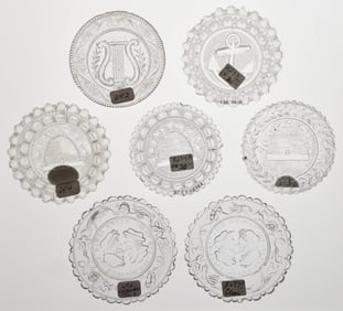 LEE/ROSE NO. 692, 693, 694, 694-A, 695, 697, AND 698 CUP PLATES, LOT OF SEVEN