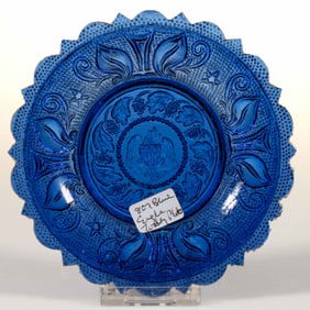 LEE/ROSE NO. 807 / GRAPE VINE AND HARP (SATYR) LACY GLASS TODDY PLATE
