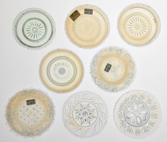 ASSORTED PRESSED GLASS CUP PLATES, LOT OF 22