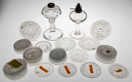 ASSORTED CUP PLATES AND OTHER ARTICLES, LOT OF 43
