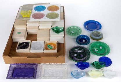 PAIRPOINT AND IMPERIAL REPRODUCTION CUP PLATES AND OTHER LACY ARTICLES, UNCOUNTED LOT