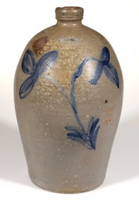 REUBEN SUTER ATTRIBUTED, ROCKINGHAM CO., SHENANDOAH VALLEY OF VIRGINIA DECORATED STONEWARE JUG
