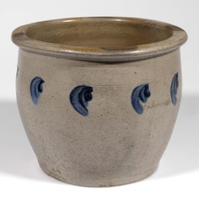 EMANUEL SUTER, ROCKINGHAM CO., SHENANDOAH VALLEY OF VIRGINIA DECORATED STONEWARE CROCK