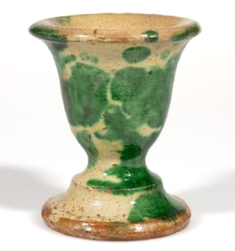 STRASBURG, SHENANDOAH VALLEY OF VIRGINIA POLYCHROME-DECORATED EARTHENWARE / REDWARE FLOWER STAND