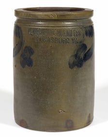 STAMPED "KENNER, DAVIDSON & MILLER / STRASBURG VA.", SHENANDOAH VALLEY OF VIRGINIA DECORATED