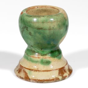 STRASBURG, SHENANDOAH VALLEY OF VIRGINIA POLYCHROME-DECORATED EARTHENWARE / REDWARE MATCH SAFE OR