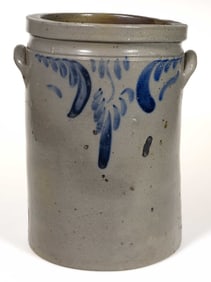 STAMPED "J.M. HICKERSON / STRASBURG VA", SHENANDOAH VALLEY OF VIRGINIA DECORATED STONEWARE JAR
