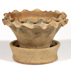 STAMPED "SOLOMON BELL / STRASBURG / VA.", SHENANDOAH VALLEY OF VIRGINIA FLOWER POT