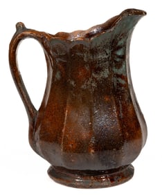 RARE SOLOMON BELL ATTRIBUTED, STRASBURG, SHENANDOAH VALLEY OF VIRGINIA MOLDED EARTHENWARE / REDWARE