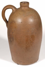 STAMPED "T. GRIM. / STRASBURG VA.", SHENANDOAH VALLEY OF VIRGINIA STONEWARE JUG