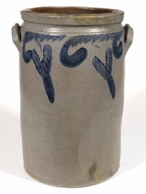 STAMPED "S. BELL & SON. / STRASBURG.", SHENANDOAH VALLEY OF VIRGINIA DECORATED JAR