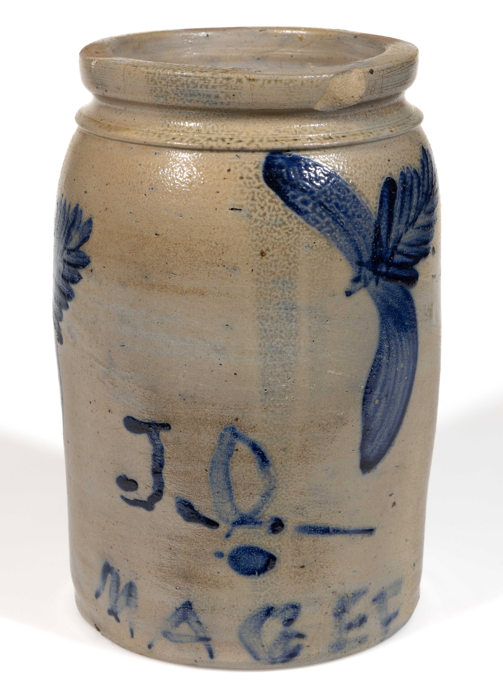IMPORTANT INSCRIBED "J.O. / MAGEE", MARYLAND DECORATED STONEWARE JAR (1 of 5)