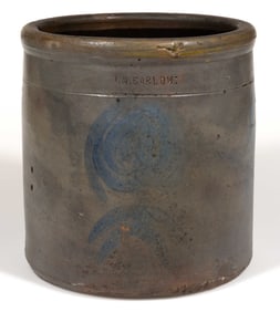 STAMPED "J.M. BARLOW", WASHINGTON CO., VALLEY OF VIRGINIA DECORATED STONEWARE