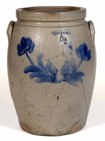 STAMPED "J.B. MAGEE", WASHINGTON CO., VALLEY OF VIRGINIA DECORATED STONEWARE JAR