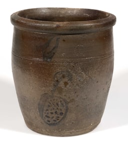 STAMPED "G.W. BODELL & BRO / BLACKSBURG, VA.", VALLEY OF VIRGINIA DECORATED STONEWARE JAR