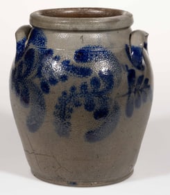 STAMPED "H.C. SMITH / ALEXA / D.C", ALEXANDRIA, VIRGINIA DECORATED STONEWARE JAR