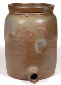 STAMPED "B.C. MILBURN / ALEXA", ALEXANDRIA, VIRGINIA STONEWARE WATER COOLER