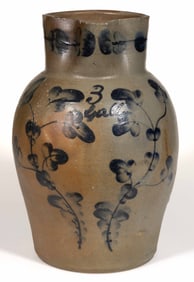 HENRY LOWNDES (D. 1842), PETERSBURG, VIRGINIA DECORATED STONEWARE PITCHER