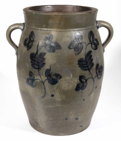 JAMES RIVER / PETERSBURG, VIRGINIA DECORATED STONEWARE MONUMENTAL JAR