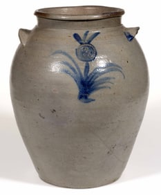 JAMES RIVER, VIRGINIA DECORATED STONEWARE JAR
