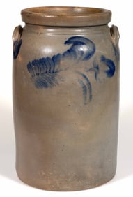 STAMPED "KEESEE & PARR, RICHMOND, / VA", VIRGINIA DECORATED STONEWARE JAR