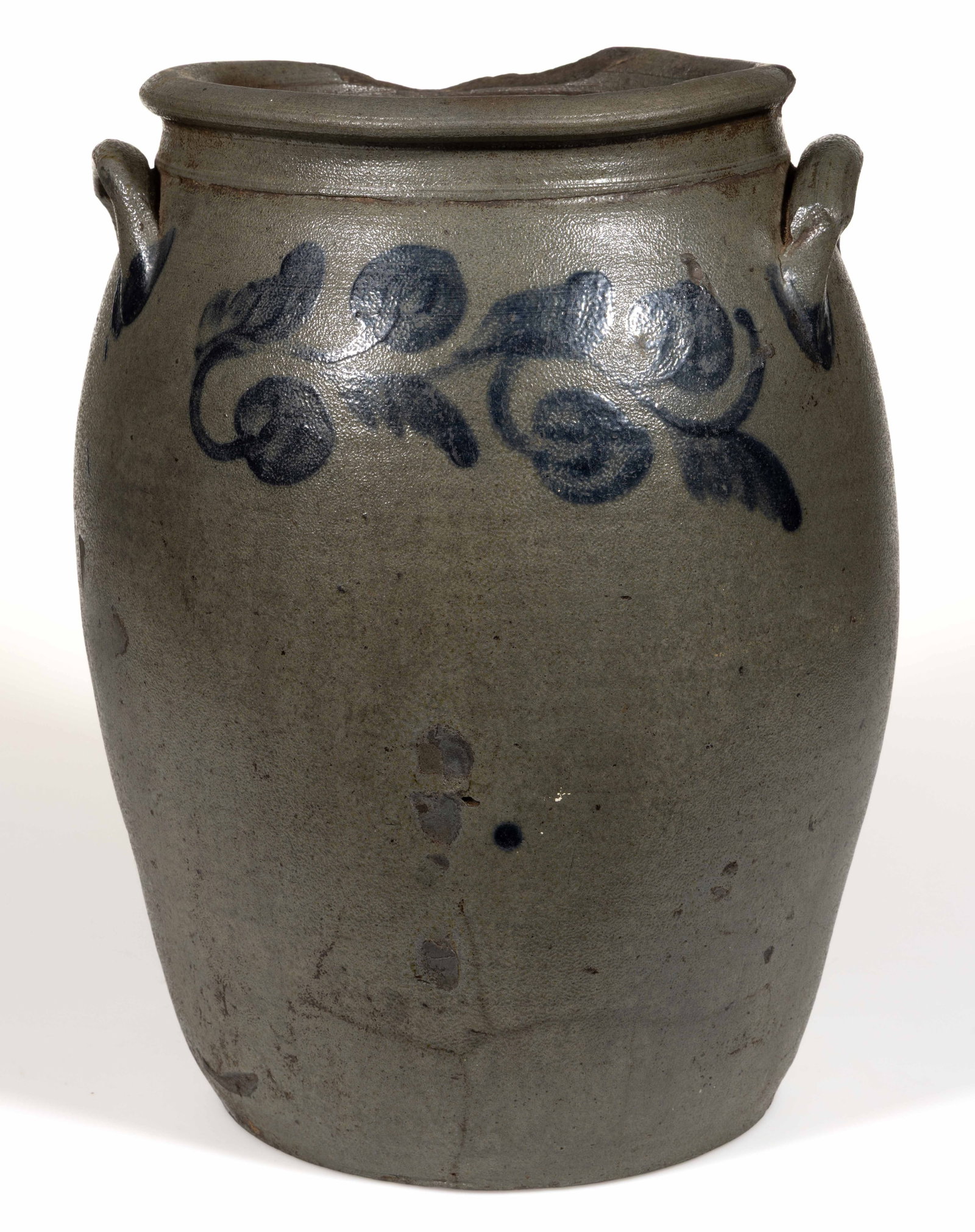 PARR FAMILY ATTRIBUTED, RICHMOND, VIRGINIA DECORATED STONEWARE MILK PAN (1 of 5)