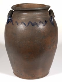 JAMES RIVER, VIRGINIA DECORATED STONEWARE JAR