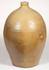STAMPED "J.C. WILBUR", ZANESVILLE, OHIO STONEWARE LARGE JUG