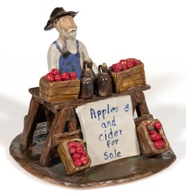 SIGNED "JIM" HAVNER (NORTH CAROLINA, 1950-2021) EARTHENWARE / REDWARE FIGURAL GROUP