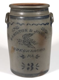 WESTERN PENNSYLVANIA STENCILED STONEWARE JAR