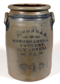 WESTERN PENNSYLVANIA STENCILED STONEWARE JAR