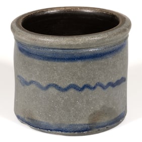 WESTERN PENNSYLVANIA DECORATED STONEWARE BUTTER CROCK
